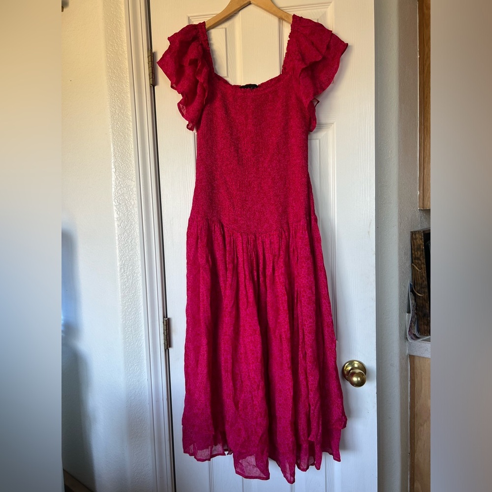 NWT Hatch The Cosette in Samba Print,  Pink Maxi Ruffle Dress, Sz 1 Small - Picture 4 of 11